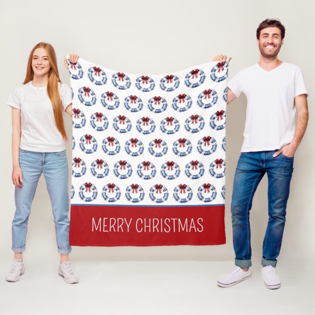 Bevarare för nautisk jultid med strumpor fleecefilt (På plats)