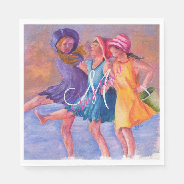 BEVARTID GIRLFRIENDS MONOGRAM PARTY PAPPERSSERVETT (Framsidan)