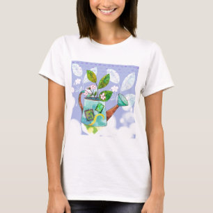 Bevattna Canblommakrukan - vattenfärgillustration T-shirt