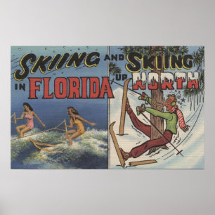 Bevattna skidåkningen i Florida vs. snö som skid Poster