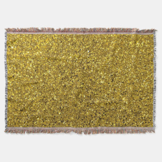 Bevattnet guld Glitter Filt