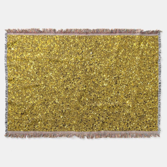 Bevattnet guld Glitter Filt (Framsidan)