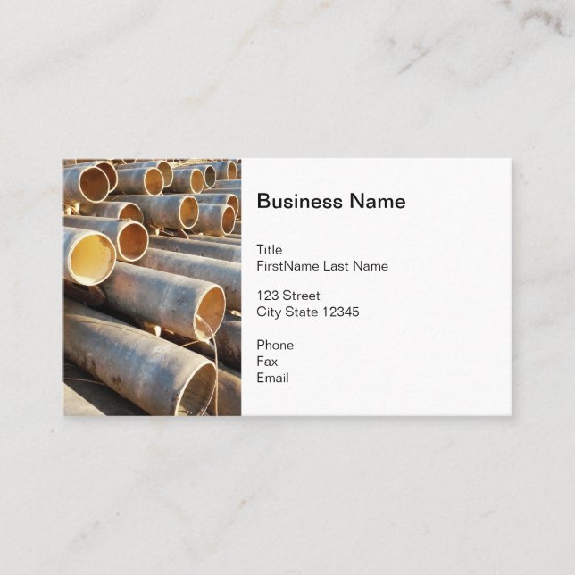 Bevattning leda i rör visitkorten visitkort (Framsida)