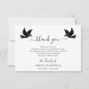 Beve Elegant Funeral Card Tack Kort