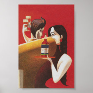 Beverage Advertisement, Couple Dancing, Vintage Poster
