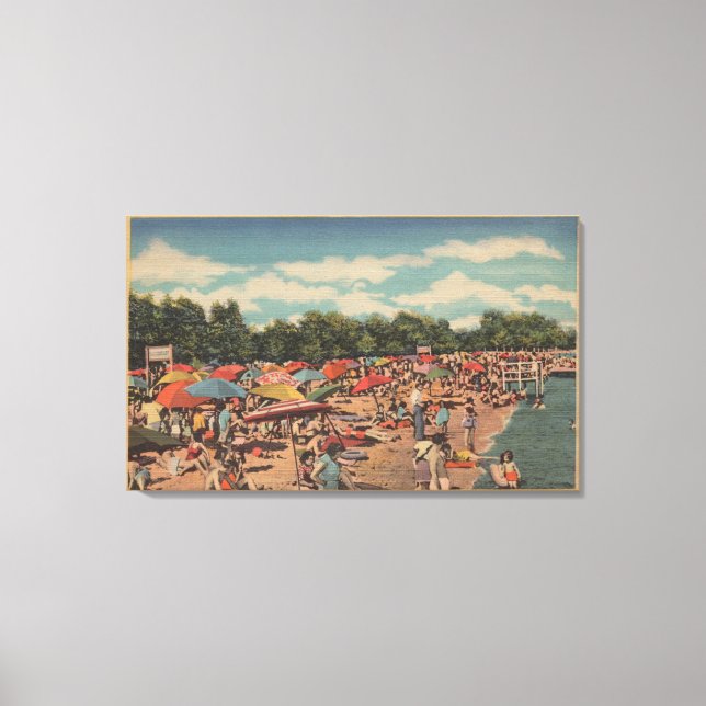 Beverley Beach, MD - Sunbad Scene Canvastryck (Framsida)