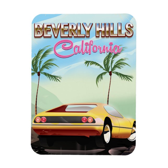 Beverly Backe California retro-reseaffisch Magnet (Vertikal)