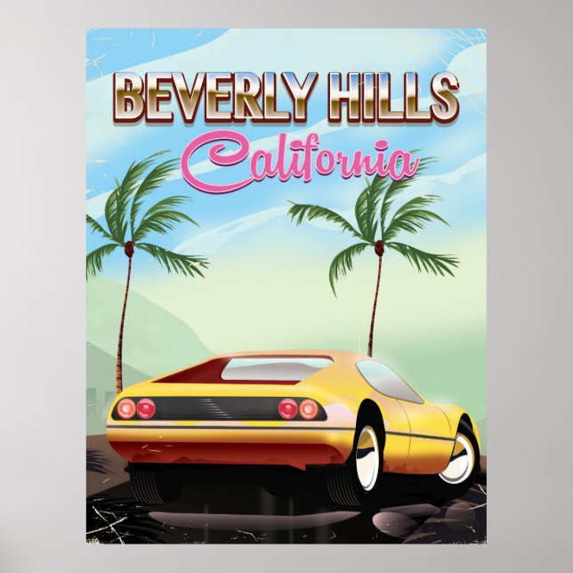 Beverly Backe California retro-reseaffisch Poster (Framsidan)