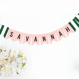 Beverly Backe Rosa & Grönt Party Honoree Vimplar