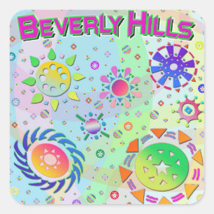 Beverly Backe Seven Sol & Energy Sticker Fyrkantigt Klistermärke