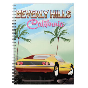 Beverly Hills Kalifornien retro reseaffisch Anteckningsbok