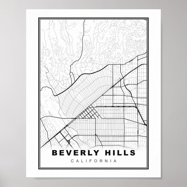 Beverly Hills Karta Poster (Framsidan)