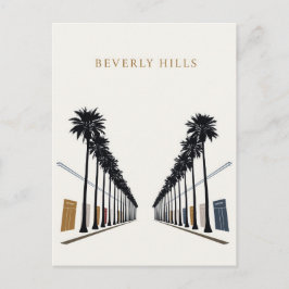 Beverly Hills Palm Tree Shopping Art Vykort
