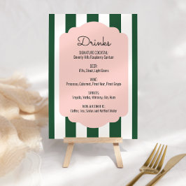 Beverly Hills Rosa & Gröna Dryckesmenyn Poster