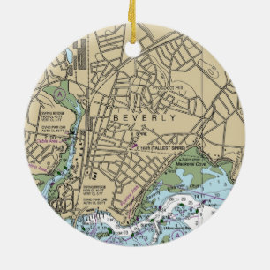 Beverly MORSA Nautical Diagram Julgransprydnad Keramik
