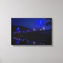 Bevilja arbetningsyteutskrift för brygga canvastryck