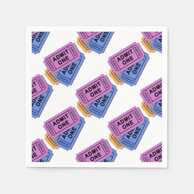 Bevilja en filmovie Biljett Mönster Napkins Pappersservett (Framsidan)