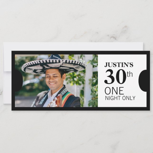 Bevilja ett VIP-foto 30års födelsedag party inbjud Inbjudningar (Framsida)