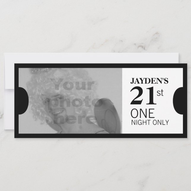 Bevilja ett VIP-foto med 21 års födelsedag, party  Inbjudningar (Framsida)