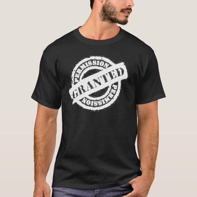 beviljad vit för frimärke tillåtelse tee shirt (Framsida)