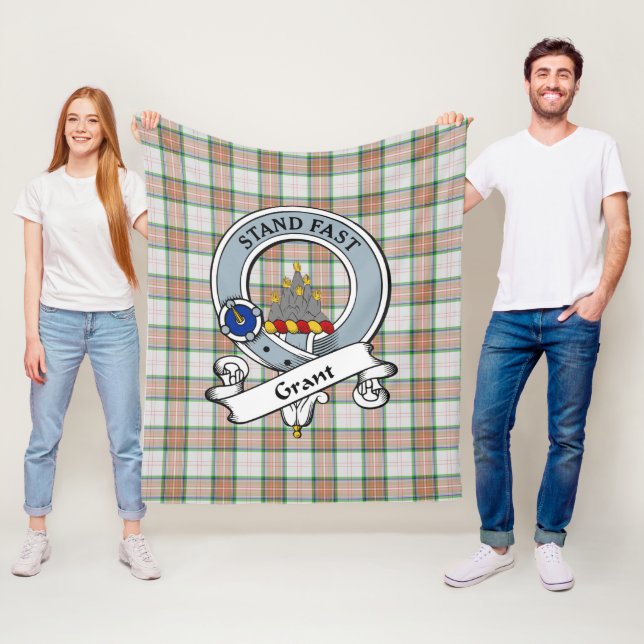 Beviljande av Auchsmal Klan Badge Tartan Play Fleecefilt (På plats)