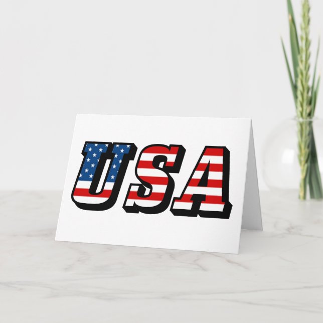 Beviljandekort för USA flagga-text Kort (Framsida)