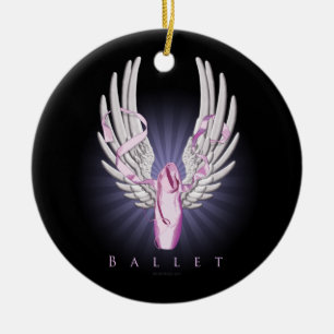 Bevingad balett (dansen) julgransprydnad keramik