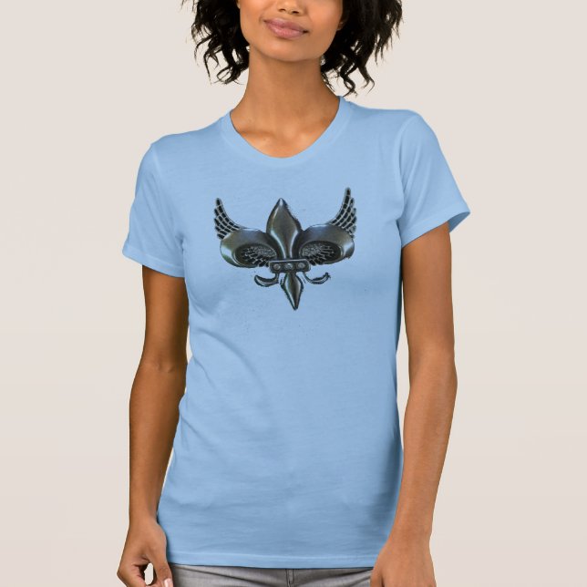BEVINGAD BEKYMRAD PEWTER FLEUR-DE-LIS T-SHIRT (Framsida)