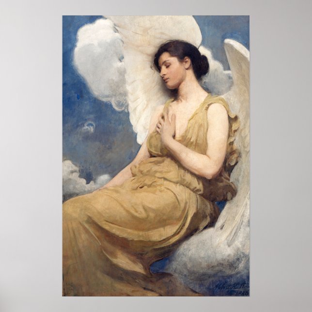 Bevingad figur, berömd målning poster (Framsidan)