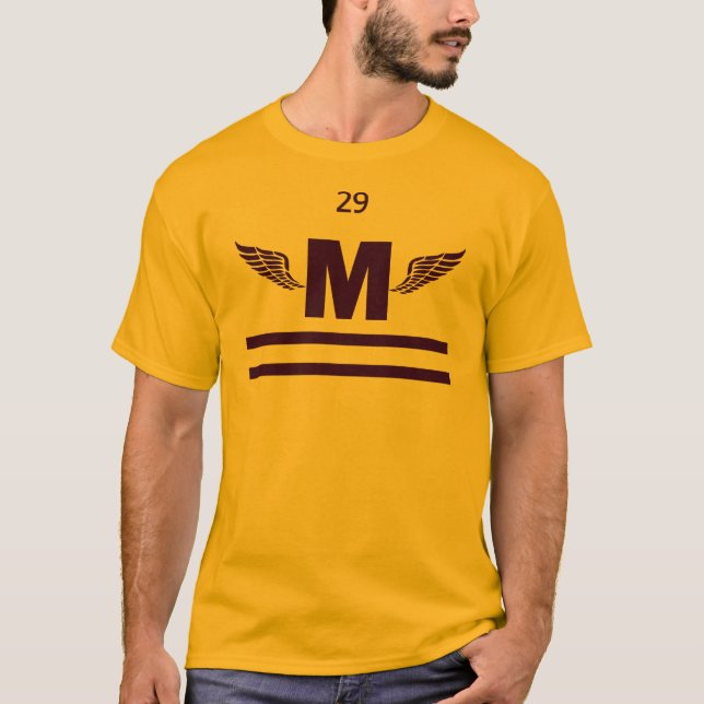 Bevingad fot för Marshfield kick, lila T-shirt (Framsida)