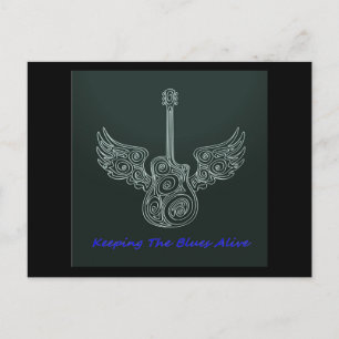 Bevingad gitarr vykort