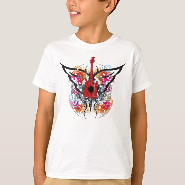 Bevingad gitarrT-tröja Tee Shirt (Framsida)