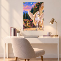 Bevingad häst i fantasivärld