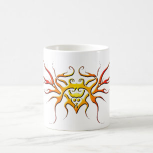 Bevingad hjärta tribal design - röd kaffemugg