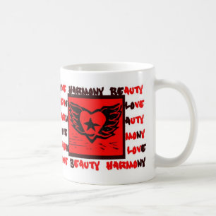 Bevingad hjärtagrafittimugg kaffemugg