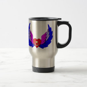 Bevingad hjärtatravel mug resemugg
