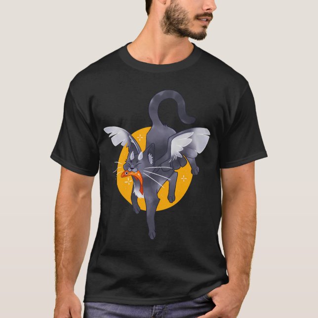 Bevingad katt t shirt (Framsida)