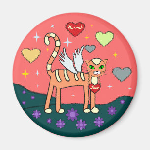 Bevingad kattunge med hjärtaanpassningsbarmagnete magnet