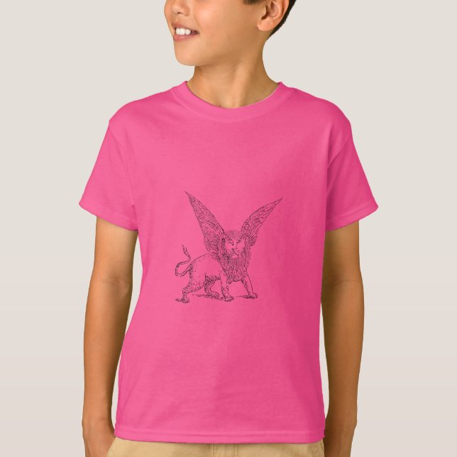 Bevingad lejon symbol för Sankt Markus  T Shirt (Framsida)