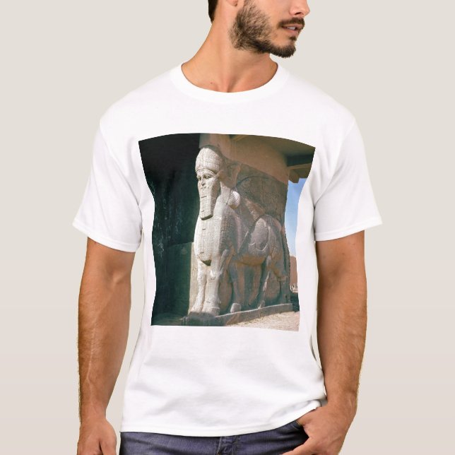 Bevingad människa-hövdad tjur, Neo-Assyrier period T Shirt (Framsida)