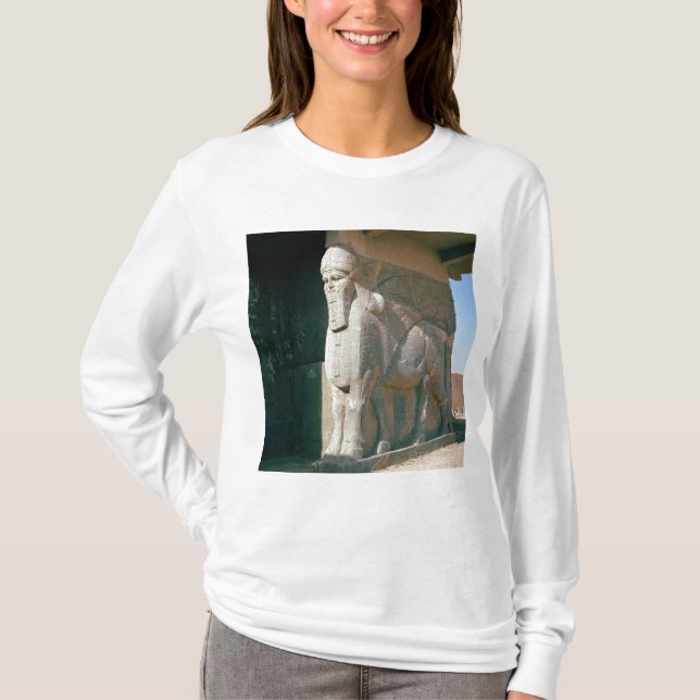 Bevingad människa-hövdad tjur, Neo-Assyrier period Tee Shirt (Framsida)