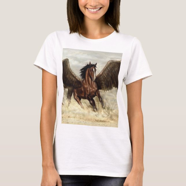 Bevingad Pegasus   T Shirt (Framsida)