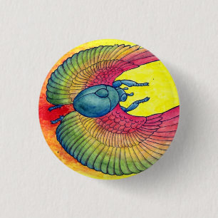Bevingad Scarab för regnbåge Knapp