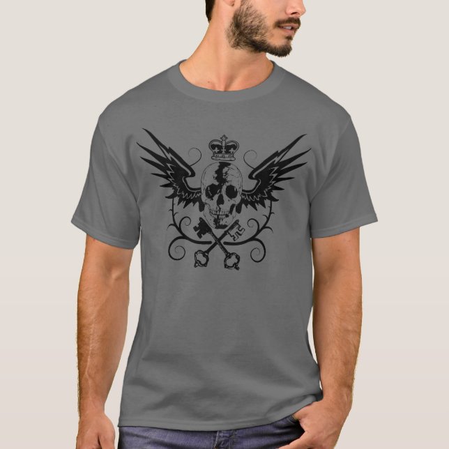Bevingad skalle t-shirt (Framsida)