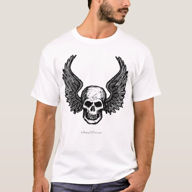 Bevingad skalleT-tröja T-shirt (Framsida)