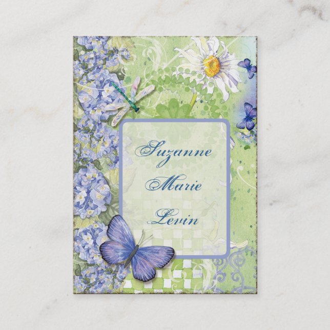 Bevingada daisyvisitkortar för juvlar n visitkort (Framsida)