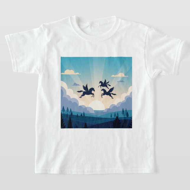 Bevingade hästar t shirt (Laydown)