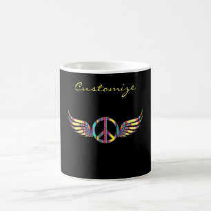 Bevingat Hippiefredsymbol Thunder_Cove Kaffemugg