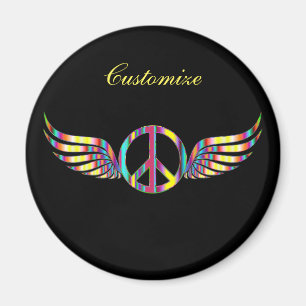 Bevingat Hippiefredsymbol Thunder_Cove Magnet