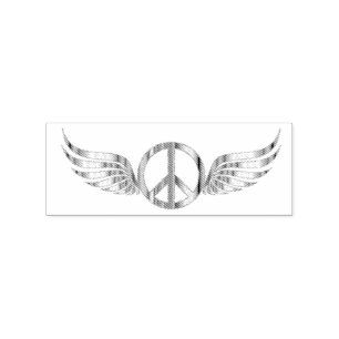 Bevingat Hippiefredsymbol Thunder_Cove Stämpel